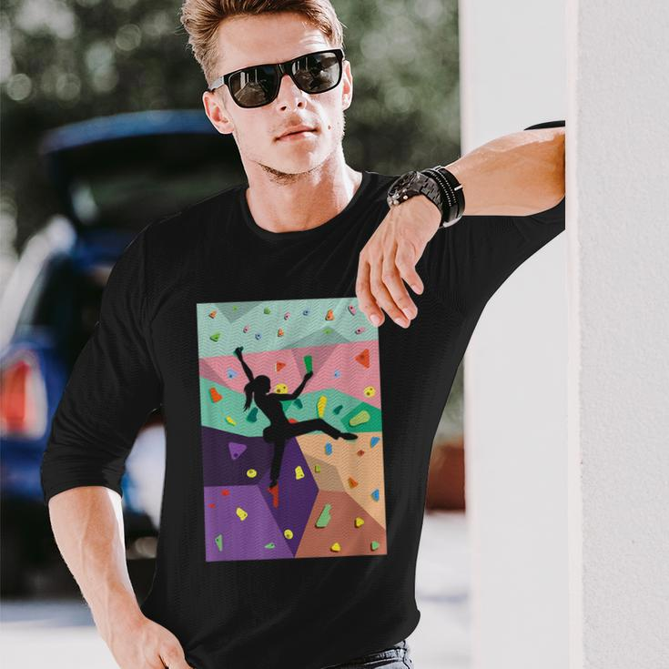 Wall Climbing Indoor Rock Climbers Action Sports Alpinism Long Sleeve T-Shirt T-Shirt Gifts for Him