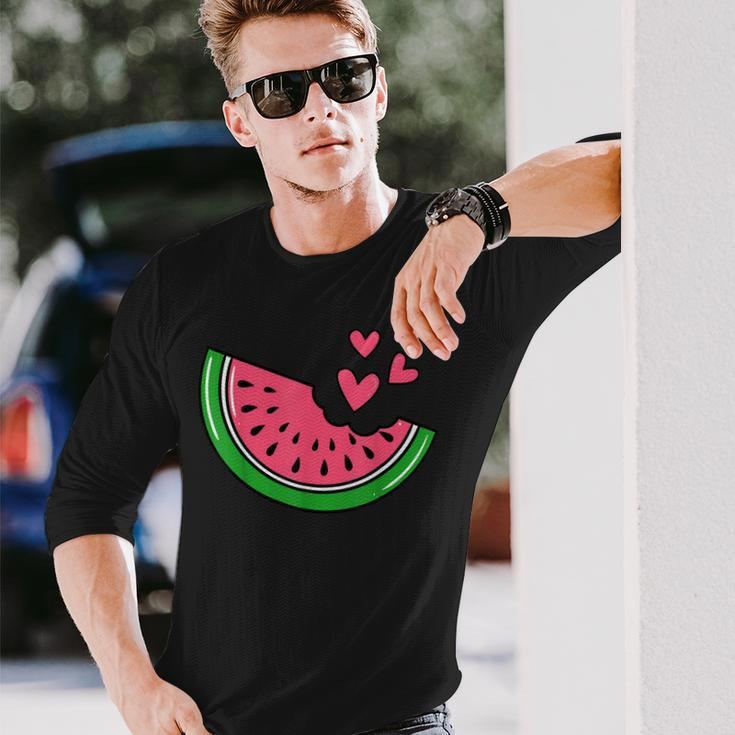 Watermelon Slice Melon Summer Vacation Season Fruit Lovers Long Sleeve T-Shirt T-Shirt Gifts for Him