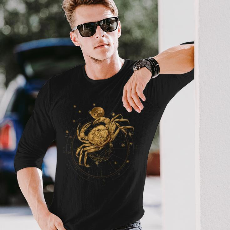 Western Zodiac Golden Cancer The Crab Long Sleeve T-Shirt T-Shirt Gifts for Him