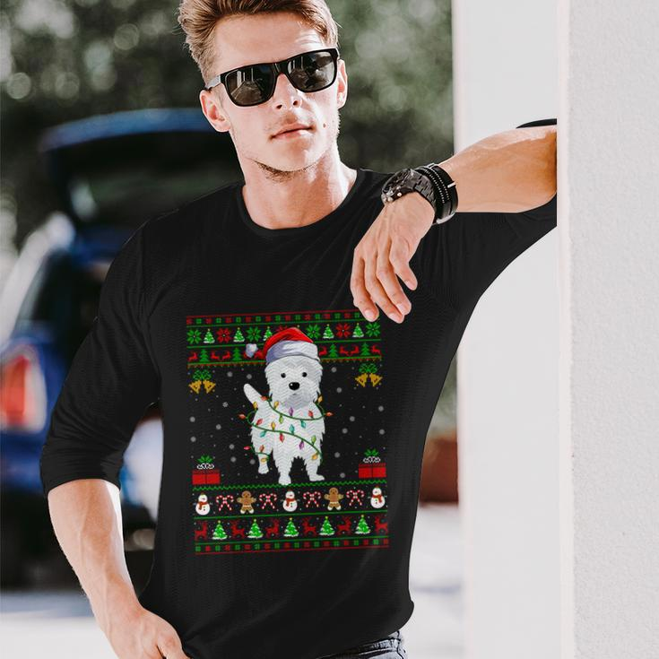 Westie Dog Lover Xmas Santa Ugly Westie Christmas Long Sleeve T-Shirt Gifts for Him