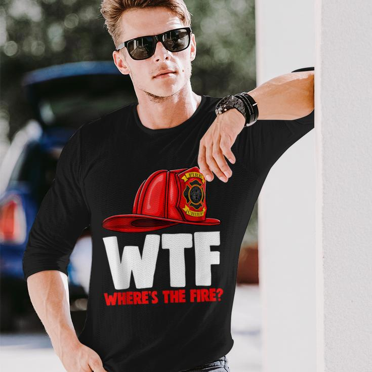 Wheres The Fire Chief Fire Fighters Love Long Sleeve T-Shirt Gifts for Him