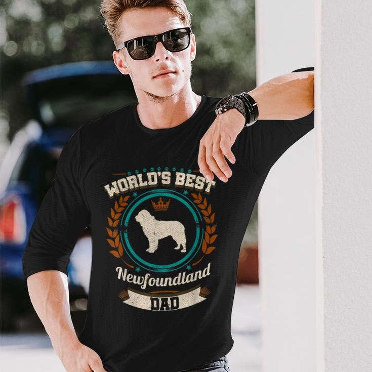 Worlds Best Newfoundland Dad Dog Owner Long Sleeve T-Shirt T-Shirt Gifts for Him