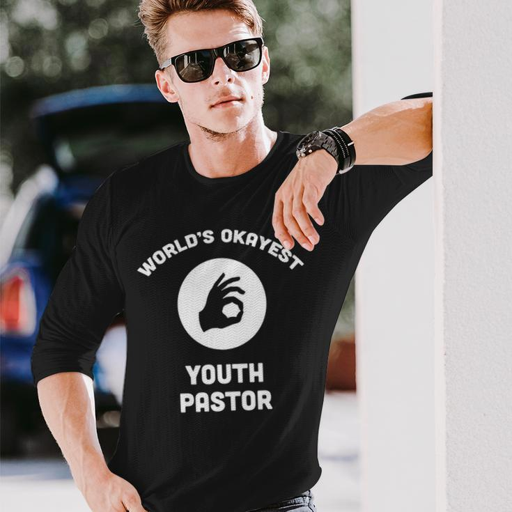 Worlds Okayest Youth Pastor Oksign Best Church Long Sleeve T-Shirt Gifts for Him