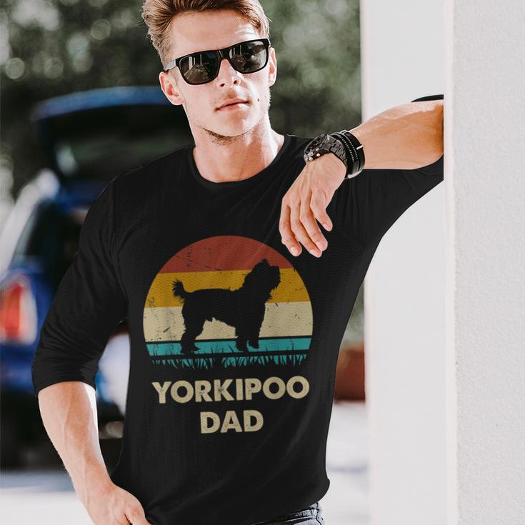 Yorkipoo Dad For Men Yorkipoo Dog Lovers Vintage Dad Long Sleeve T-Shirt Gifts for Him