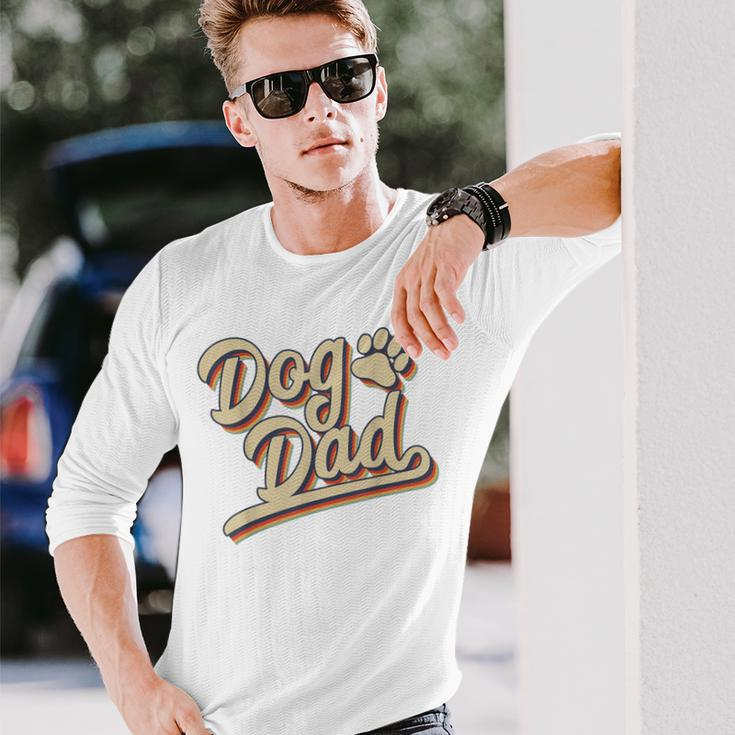 Dog Father Retro Vintage Dog Dad Fathers Day Long Sleeve T-Shirt Gifts for Him