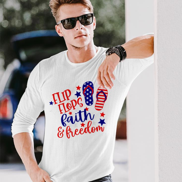 Flip Flops Faith And Freedom Long Sleeve T-Shirt Gifts for Him