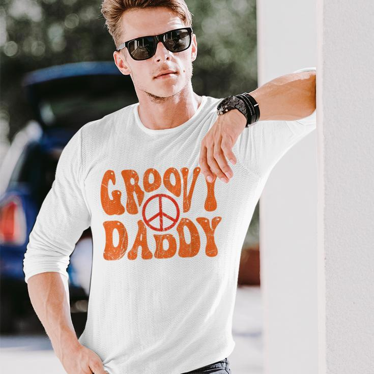 Groovy Daddy 70S Aesthetic Nostalgia 1970S Retro Dad Long Sleeve T-Shirt Gifts for Him