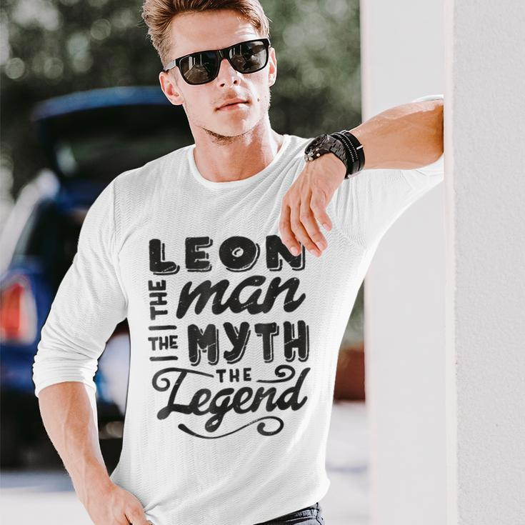 Leon The Man Myth Legend Ideas Name Long Sleeve T-Shirt Gifts for Him