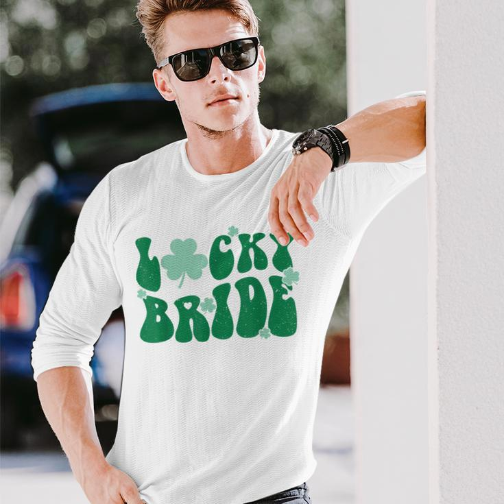 Lucky Bride Shamrock St Patricks Day Bachelorette Party Long Sleeve T-Shirt T-Shirt Gifts for Him