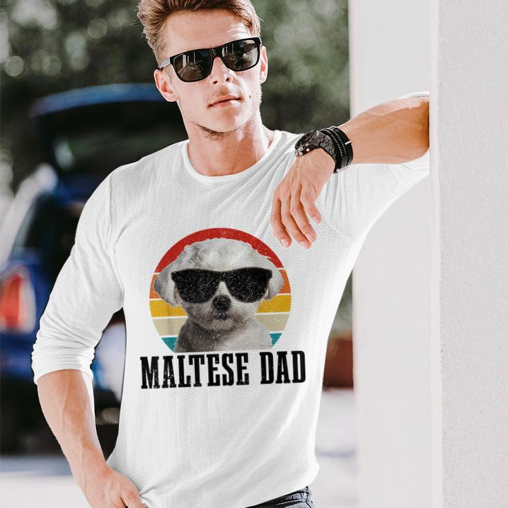 Maltese Dad Retro Vintage Dog Maltese Dad Long Sleeve T-Shirt Gifts for Him