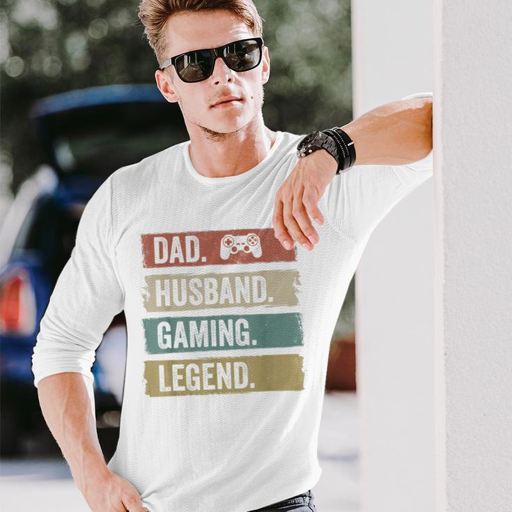 Papa Ehemann Gaming Legende Vintage Videospieler Papa Vater Langarmshirts Geschenke für Ihn