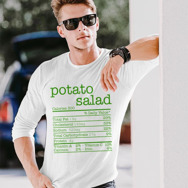 Potato Salad Nutrition Facts Funny Thanksgiving Christmas V2 Men Women Long Sleeve T-shirt Graphic Print Unisex Gifts for Him