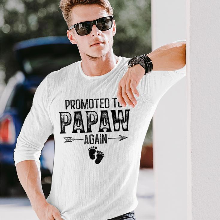 Promoted To Papaw Again Vintage Fathers Day For Dad Long Sleeve T-Shirt Gifts for Him