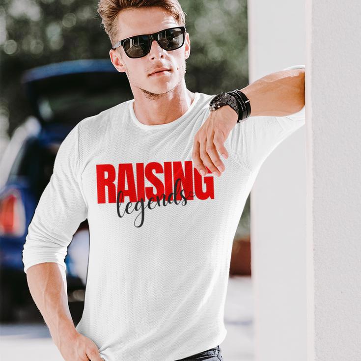 Raising Legends Slogan Langarmshirts, Weiß mit Rotem Text Geschenke für Ihn