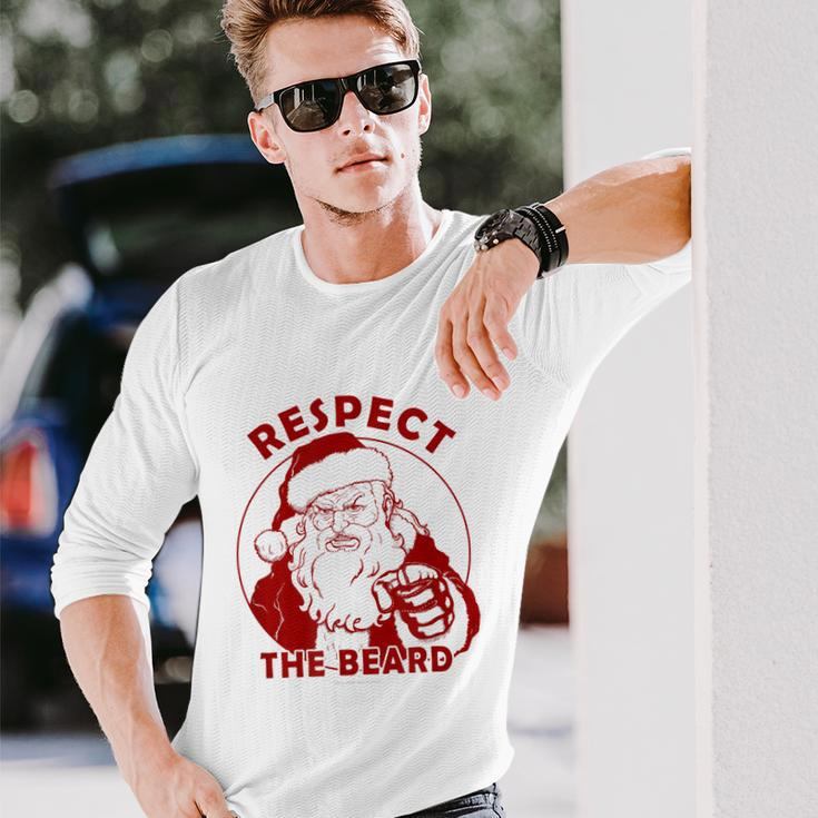 Respect The Beard Santa Claus Christmas Long Sleeve T-Shirt Gifts for Him