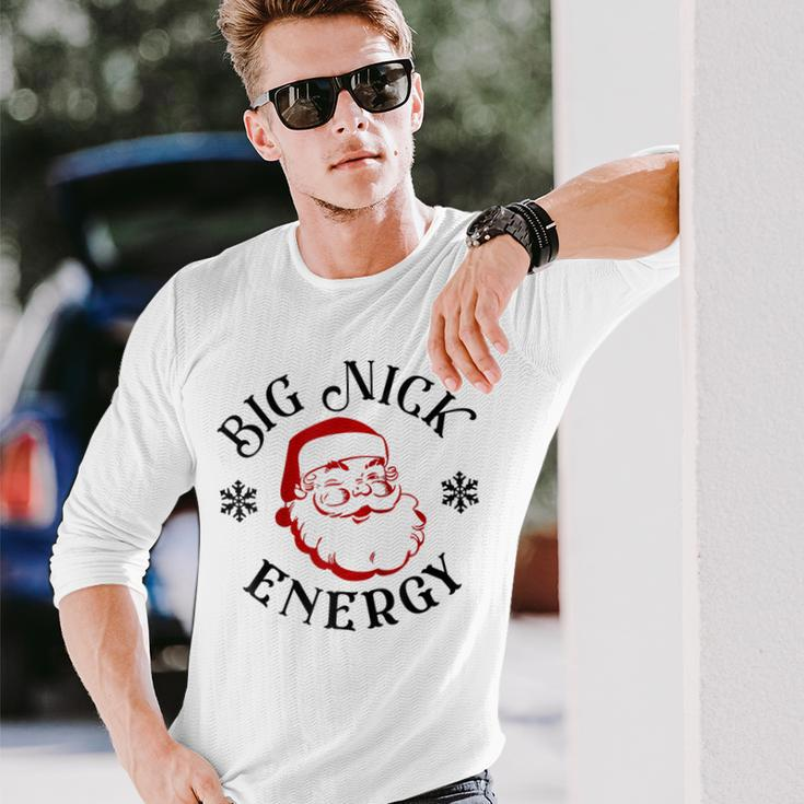 Retro Groovy Big Nick Santa Energy Christmas Funny Raglan Men Women Long Sleeve T-shirt Graphic Print Unisex Gifts for Him