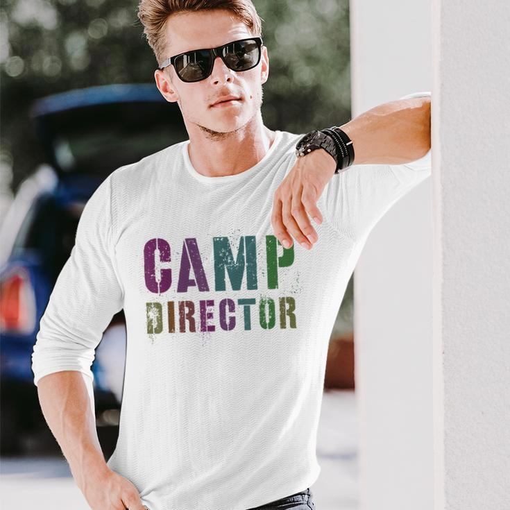 Rockin Camp Director Camping Host Chaos Coordinator Sign Long Sleeve T-Shirt Gifts for Him