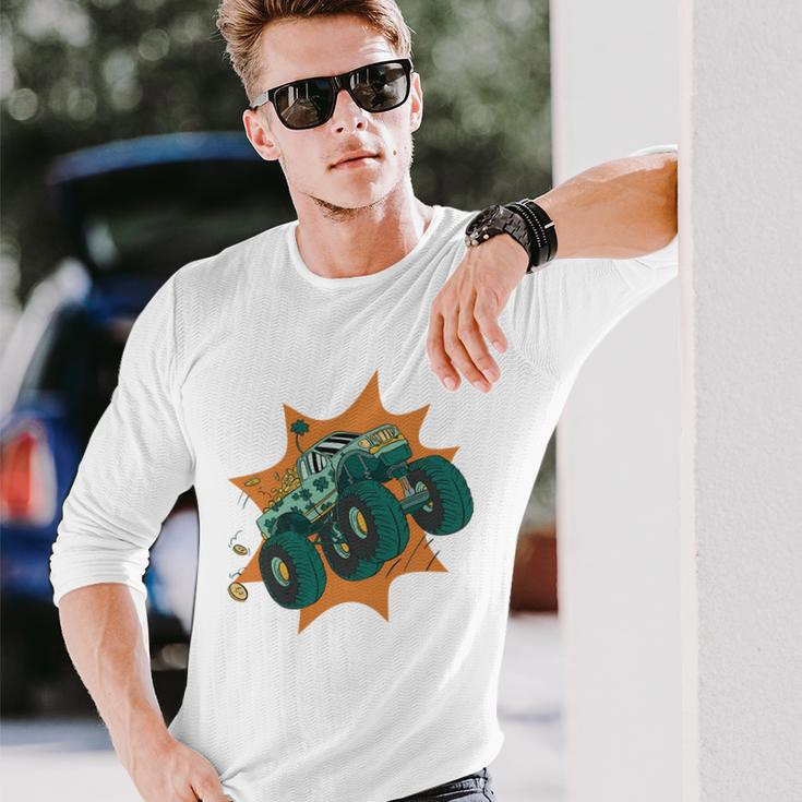 St Patricks Day Monster Truck V2 Long Sleeve T-Shirt Gifts for Him