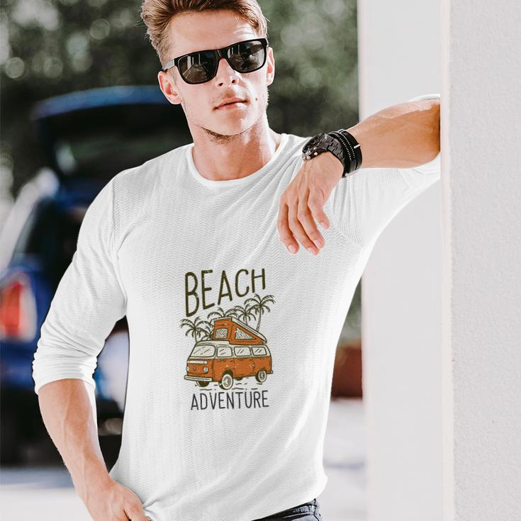 Van Car Parking On The Beach Long Sleeve T-Shirt Gifts for Him