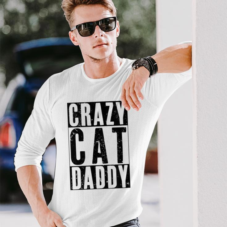 Vintage Crazy Cat Daddy Best Cat Dad Ever Long Sleeve T-Shirt Gifts for Him
