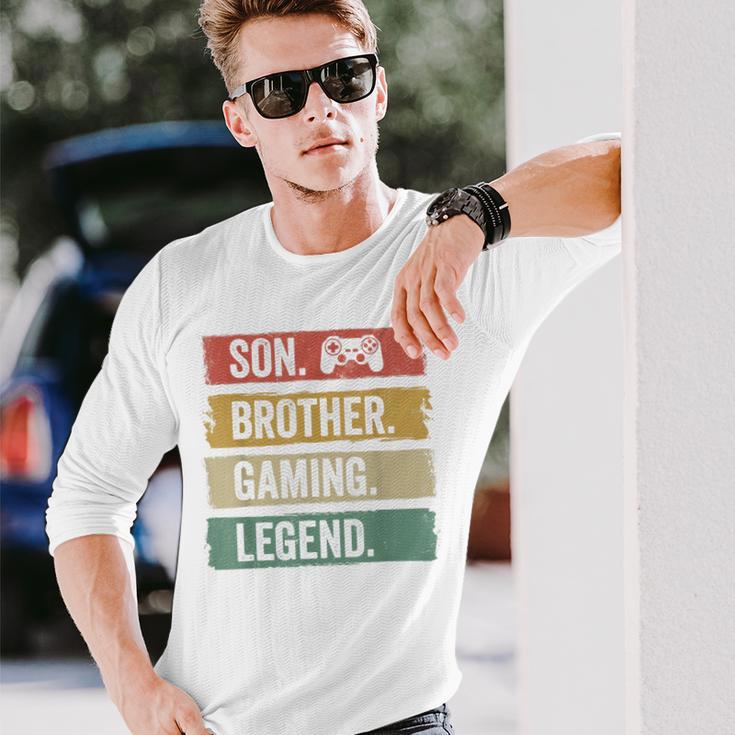 Vintage Sohn Bruder Gaming Legende Retro Video Gamer Boy Langarmshirts Geschenke für Ihn