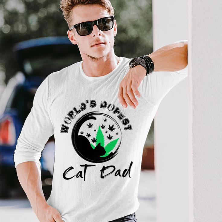 World’S Dopest Cat Dad Long Sleeve T-Shirt T-Shirt Gifts for Him