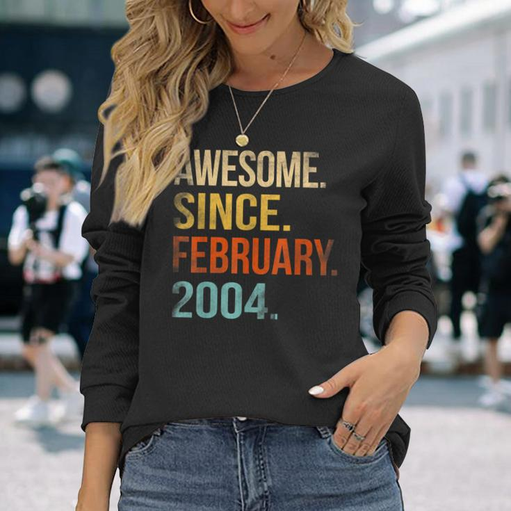 19Th Birthday 19 Year Old Awesome Since February 2004 Long Sleeve T-Shirt Gifts for Her