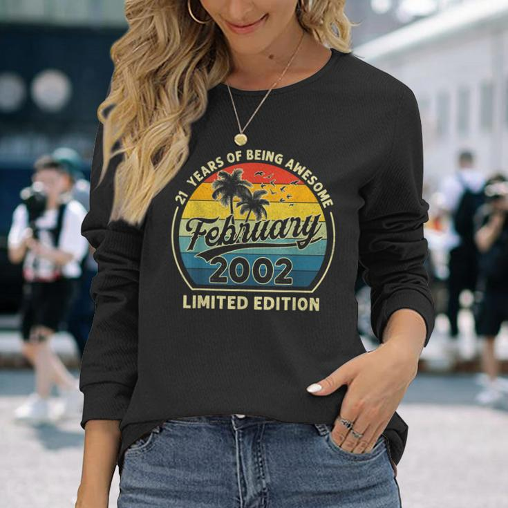 21St Birthday Made In February 2002 Limited Edition Long Sleeve T-Shirt Gifts for Her