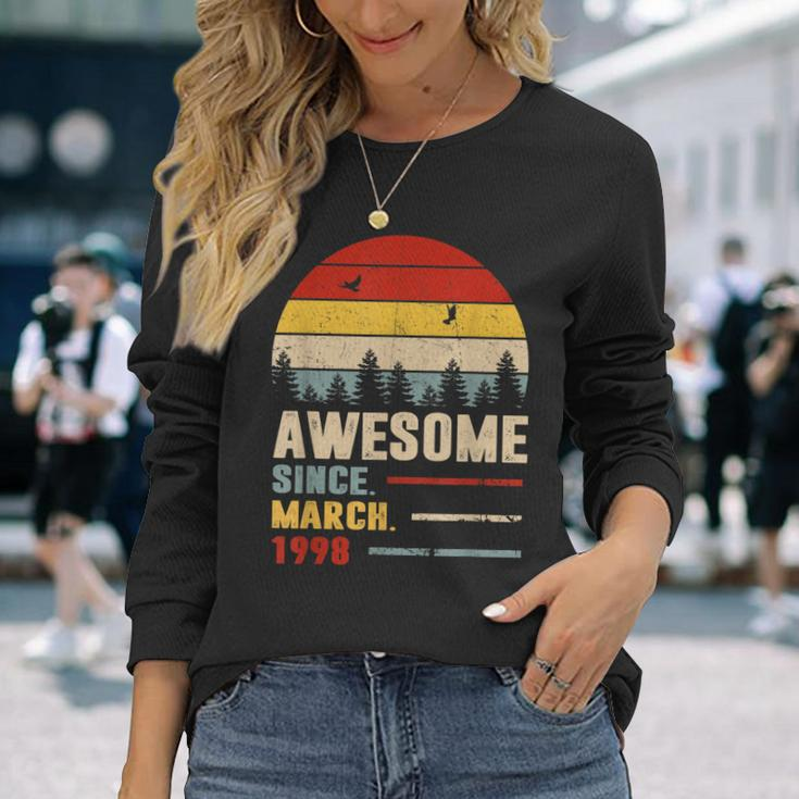 25 Years Old Awesome Since March 1998 25Th Birthday Long Sleeve T-Shirt Gifts for Her