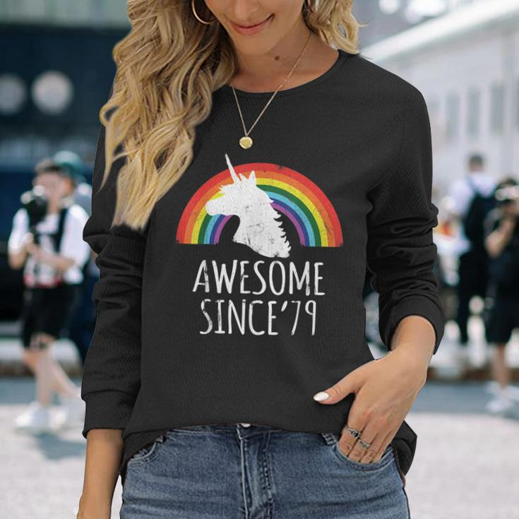 40Th Birthday 40 Years Old Unicorn Awesome Since 1979 Shirt Long Sleeve T-Shirt T-Shirt Gifts for Her