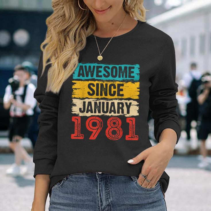 42 Year Old Awesome Since Januar 1981 42 Geburtstag Geschenke Langarmshirts Geschenke für Sie