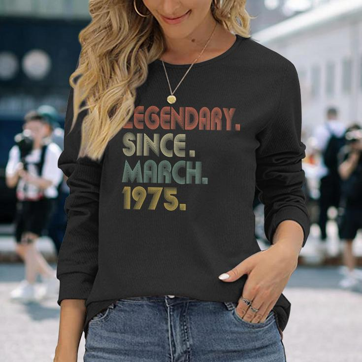 44 Years Old 44Th Birthday March 1975 Long Sleeve T-Shirt T-Shirt Gifts for Her