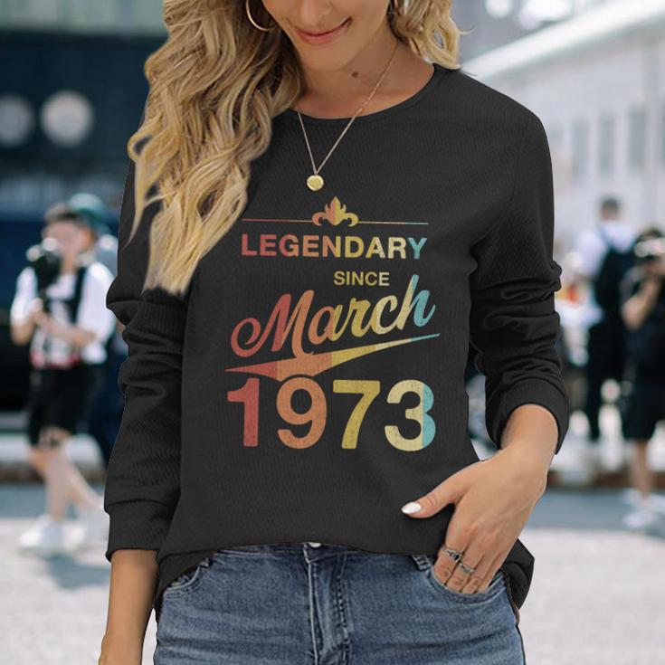 50 Geburtstag 50 Jahre Alt Legendär Seit März 1973 V4 Langarmshirts Geschenke für Sie