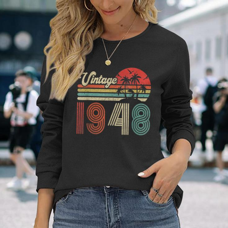 75 Jahre Vintage 1948 Langarmshirts, Retro Geburtstagsgeschenk für Frauen & Männer Geschenke für Sie