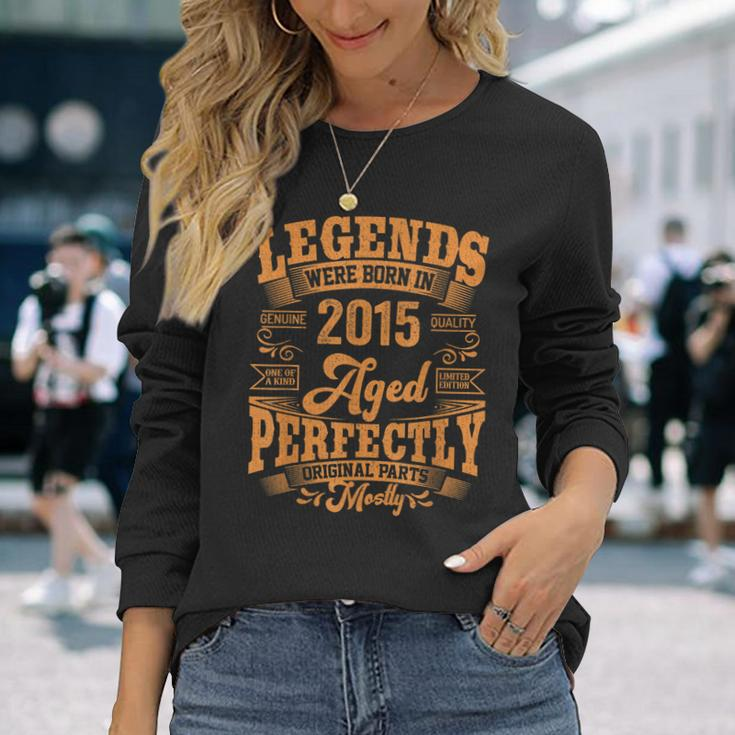 8 Year Old Legends Born In 2015 Vintage 8Th Birthday Long Sleeve T-Shirt Gifts for Her