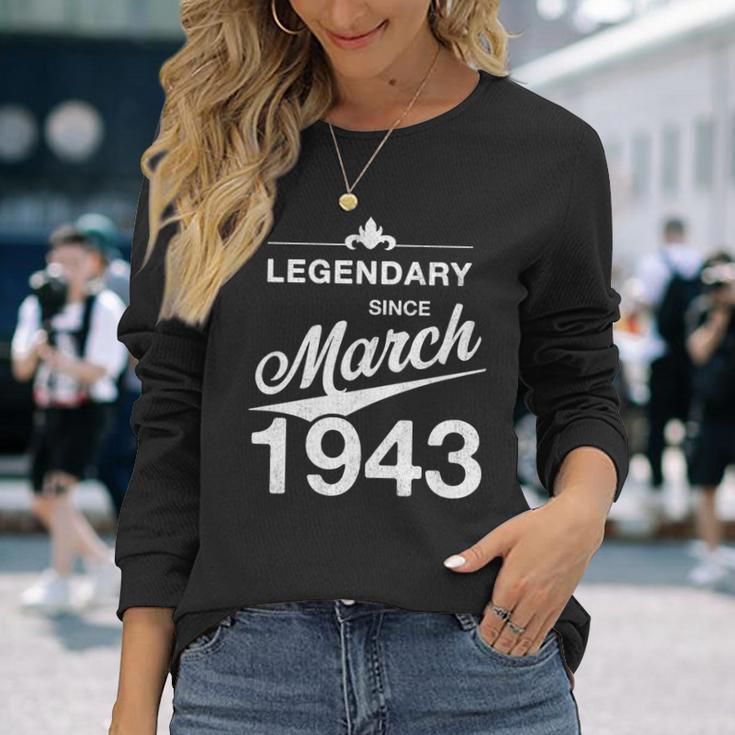 80 Geburtstag 80 Jahre Alt Legendär Seit März 1943 V5 Langarmshirts Geschenke für Sie