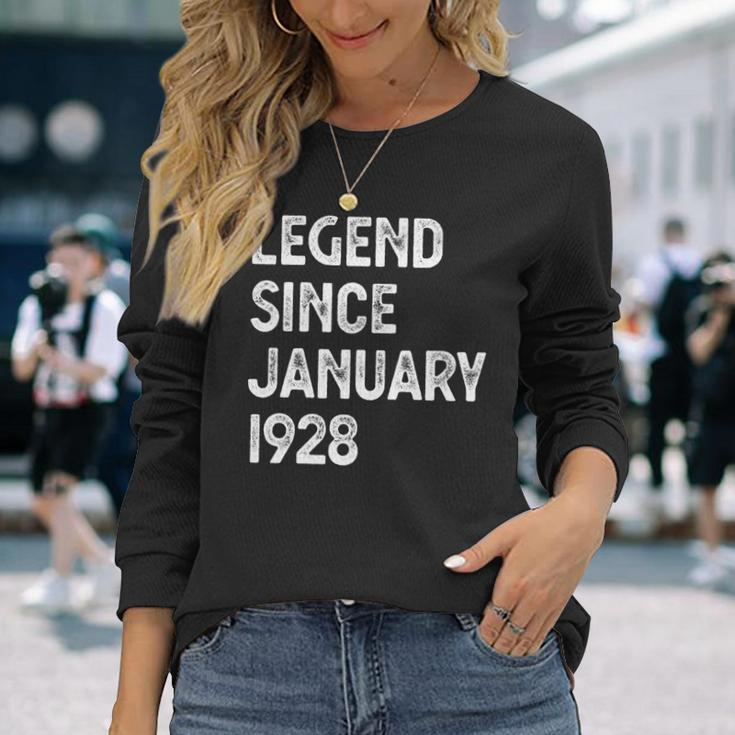 95 Geburtstag Männer Frauen Legende Seit Januar 1928 Langarm Langarmshirts Geschenke für Sie