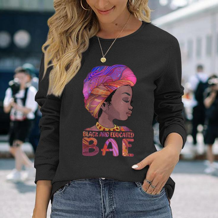 African Queen Girls Bae Black Educated Black History Month Long Sleeve T-Shirt Gifts for Her