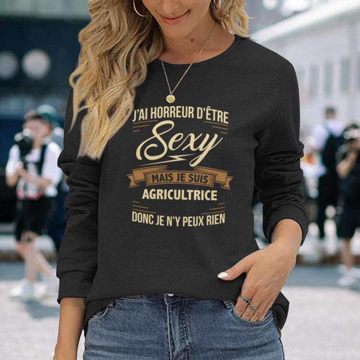 Agricultrice Sexy Spruch Langarmshirts, Lustiges Bauerinnen Tee Geschenke für Sie