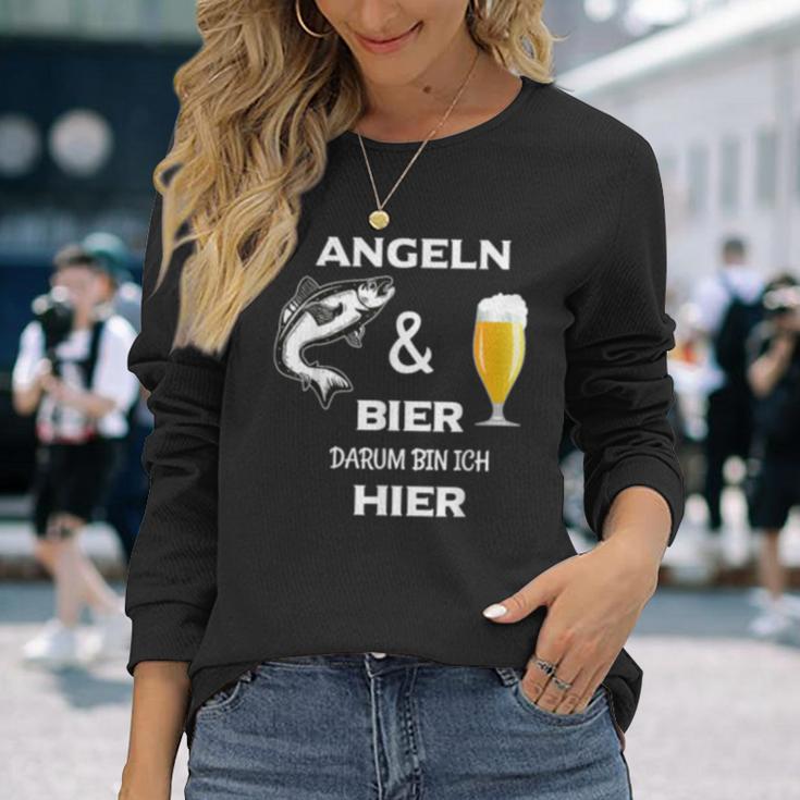 Angeln Und Bier Darum Bin Ich Hier Langarmshirts Geschenke für Sie