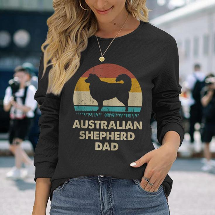 Australian Shepherd Dad Aussie Dog Vintage Long Sleeve T-Shirt Gifts for Her