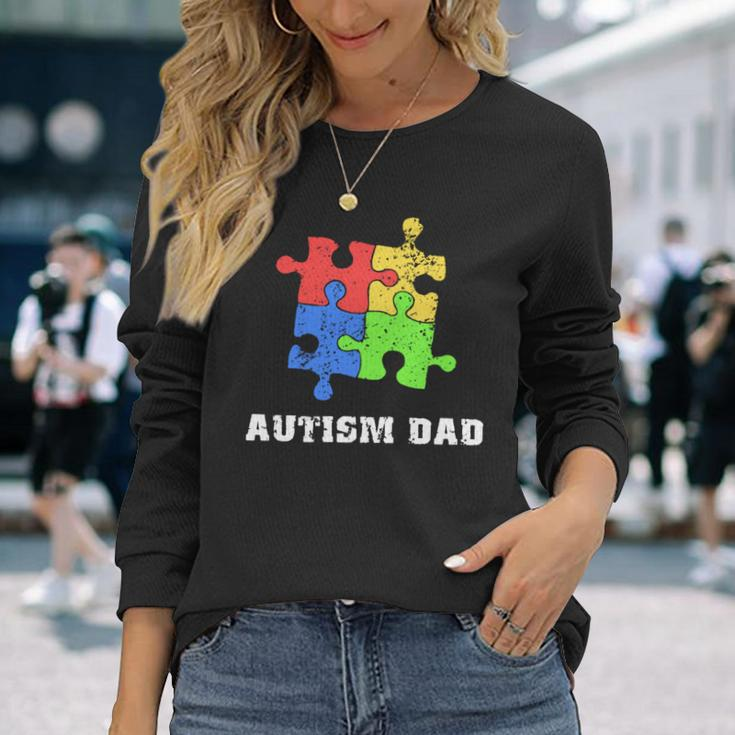 Autism Dad Educate Love Support Long Sleeve T-Shirt T-Shirt Gifts for Her
