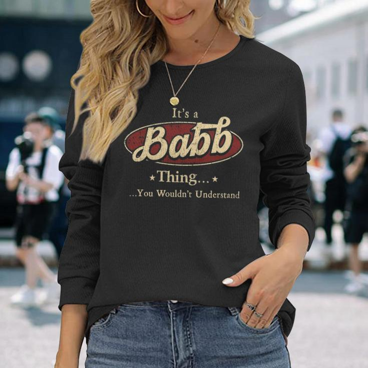Babb Personalized Name Name Print S With Names Babb Long Sleeve T-Shirt Gifts for Her