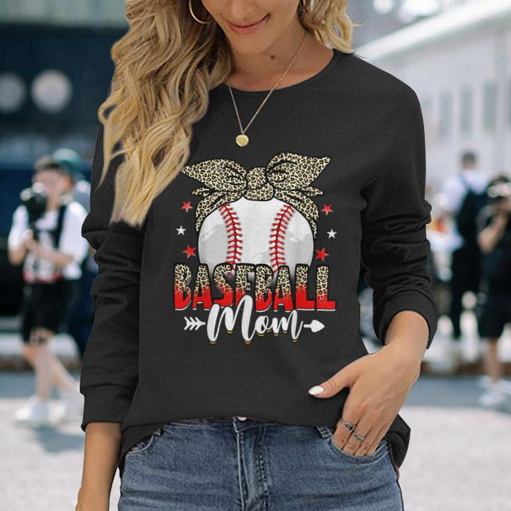 Baseball Mom Life Game Day Leopard Cute Long Sleeve T-Shirt T-Shirt Gifts for Her