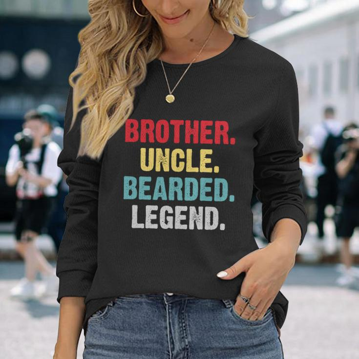 Bearded Brother Uncle Beard Legend Vintage Retro Shirt Funcle Long Sleeve T-Shirt Gifts for Her