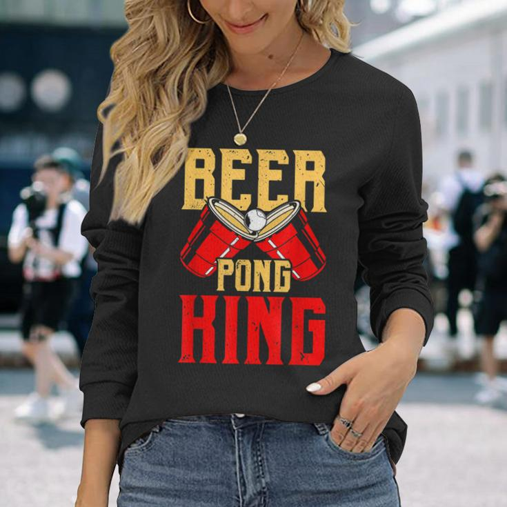 Beer Pong King Alkohol Trinkspiel Beer Pong V2 Langarmshirts Geschenke für Sie