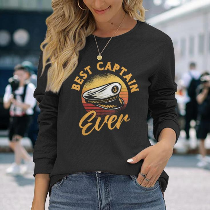 Best Captain Ever Captain Boating Long Sleeve T-Shirt Gifts for Her