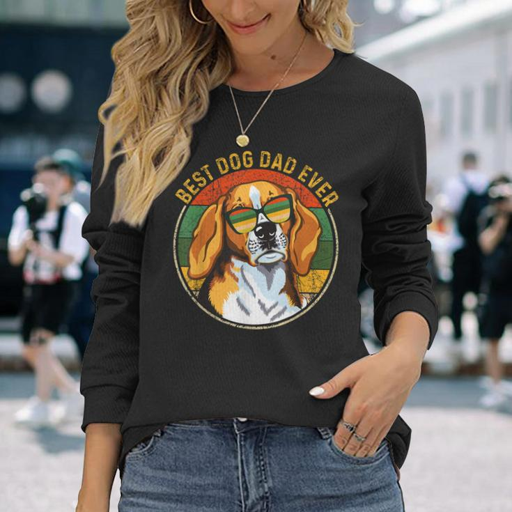 Best Dog Dad Ever Retro Vintage Beagle Dog Lover Long Sleeve T-Shirt T-Shirt Gifts for Her