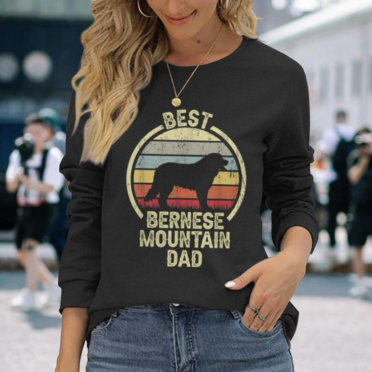 Best Dog Father Dad Vintage Berner Bernese Mountain Long Sleeve T-Shirt Gifts for Her