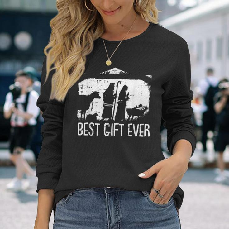 Best Ever Christmas Cool Jesus Nativity Scene Christian Long Sleeve T-Shirt Gifts for Her